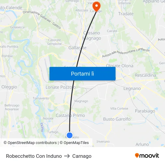 Robecchetto Con Induno to Carnago map