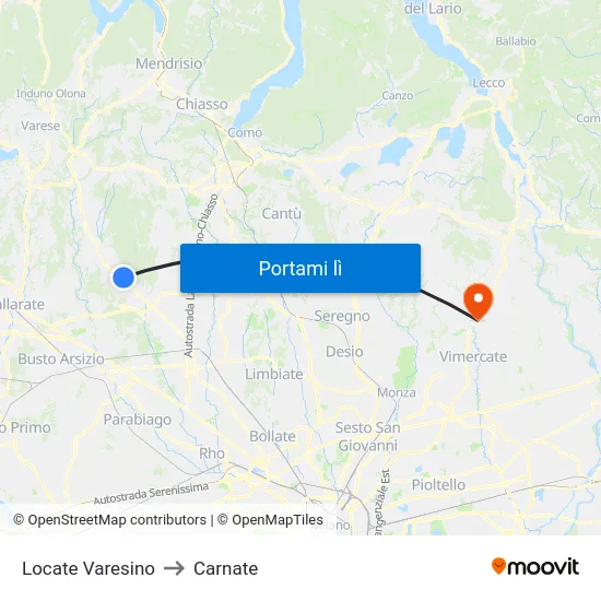 Locate Varesino to Carnate map