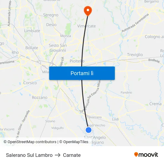 Salerano Sul Lambro to Carnate map