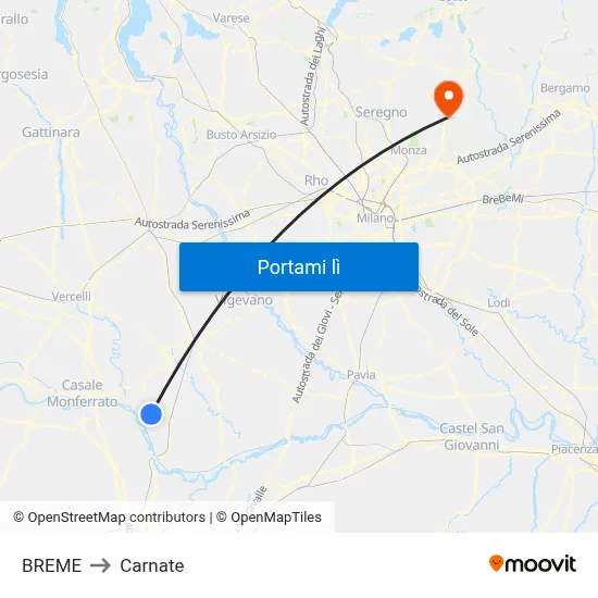 BREME to Carnate map