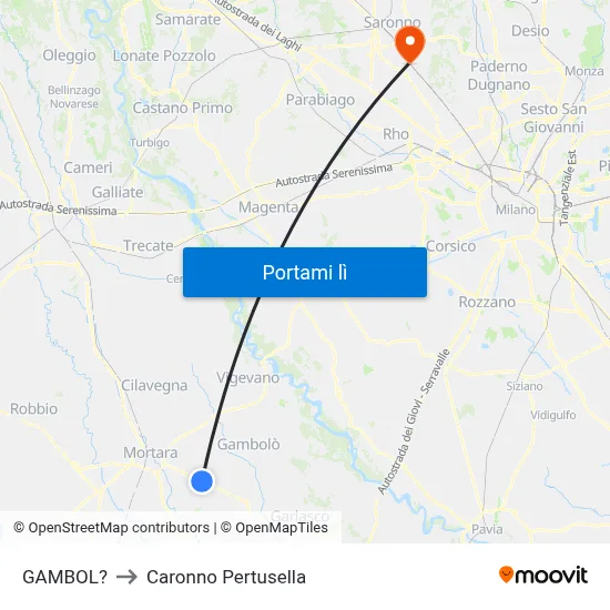 GAMBOL? to Caronno Pertusella map