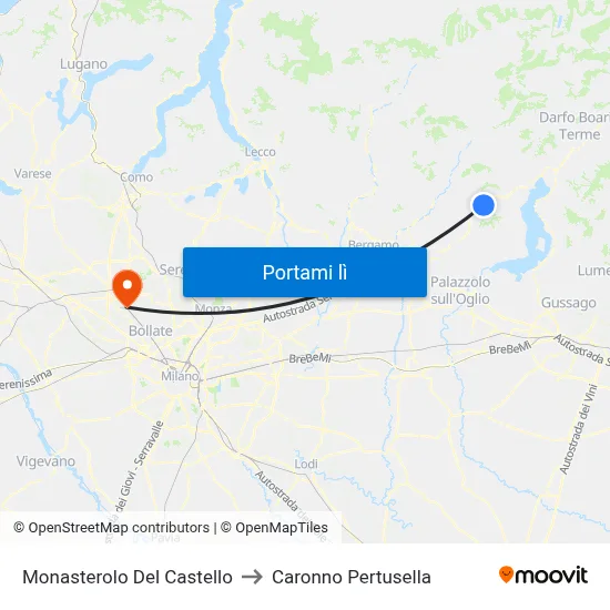 Monasterolo Del Castello to Caronno Pertusella map