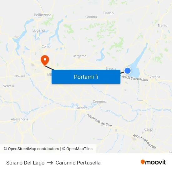 Soiano Del Lago to Caronno Pertusella map