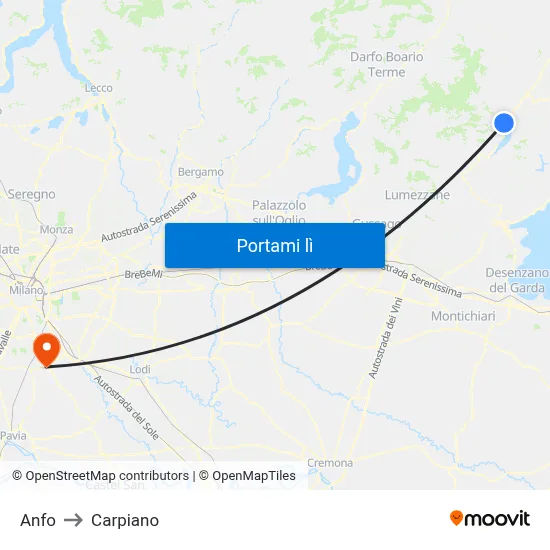 Anfo to Carpiano map