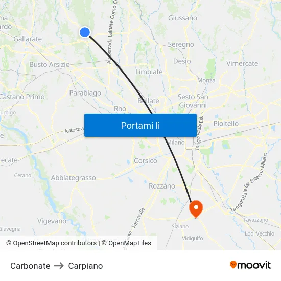 Carbonate to Carpiano map
