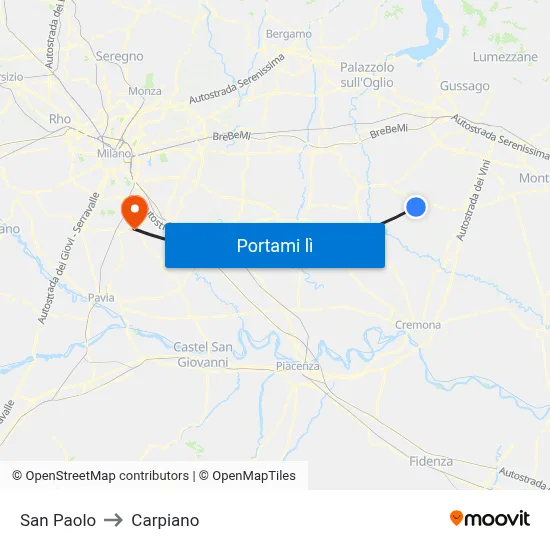San Paolo to Carpiano map