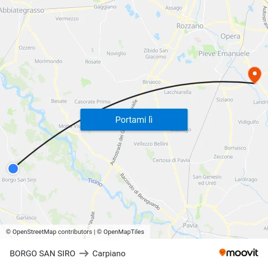 BORGO SAN SIRO to Carpiano map