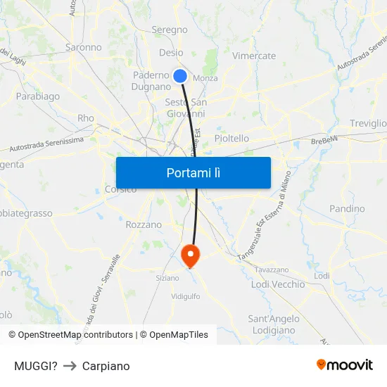 MUGGI? to Carpiano map