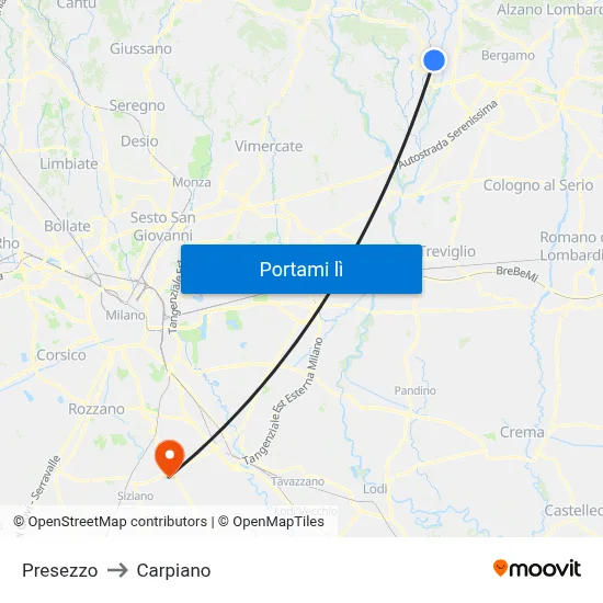 Presezzo to Carpiano map