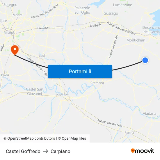 Castel Goffredo to Carpiano map