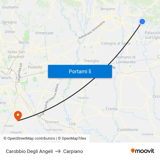 Carobbio Degli Angeli to Carpiano map