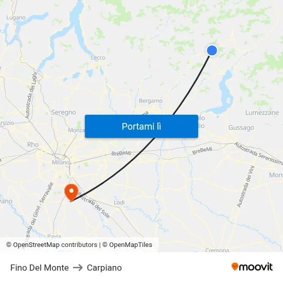 Fino Del Monte to Carpiano map