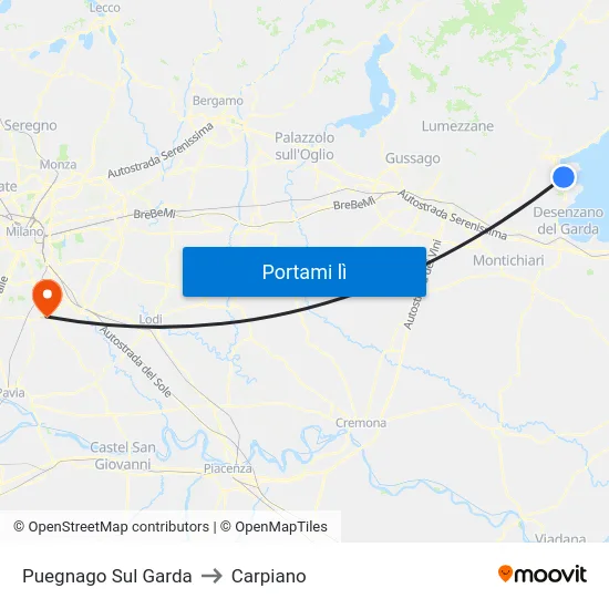 Puegnago Sul Garda to Carpiano map