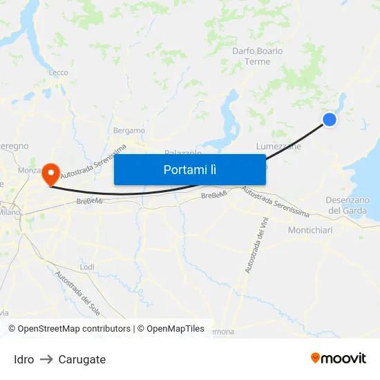 Idro to Carugate map