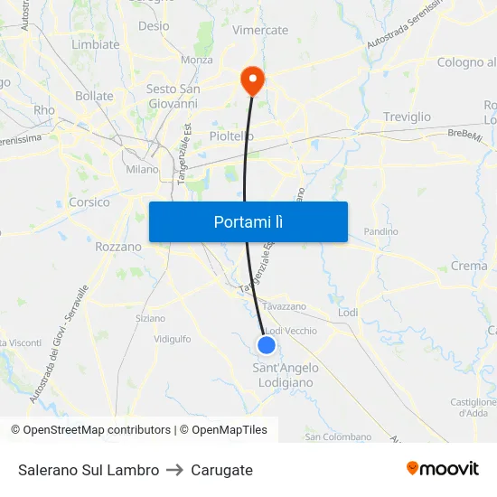 Salerano Sul Lambro to Carugate map