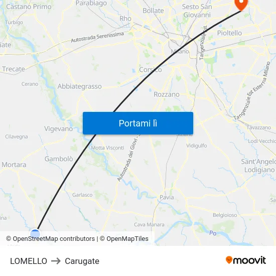 LOMELLO to Carugate map