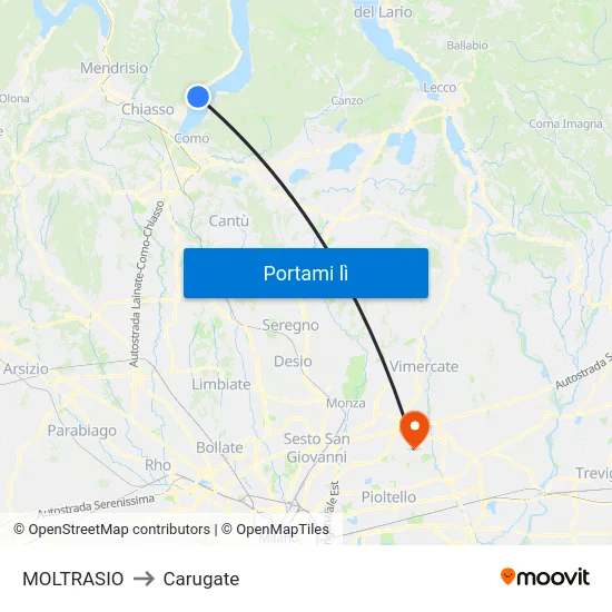 MOLTRASIO to Carugate map