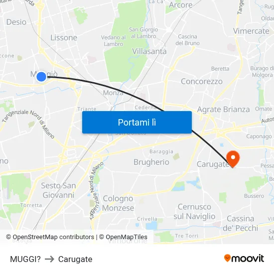 MUGGI? to Carugate map