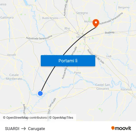 SUARDI to Carugate map