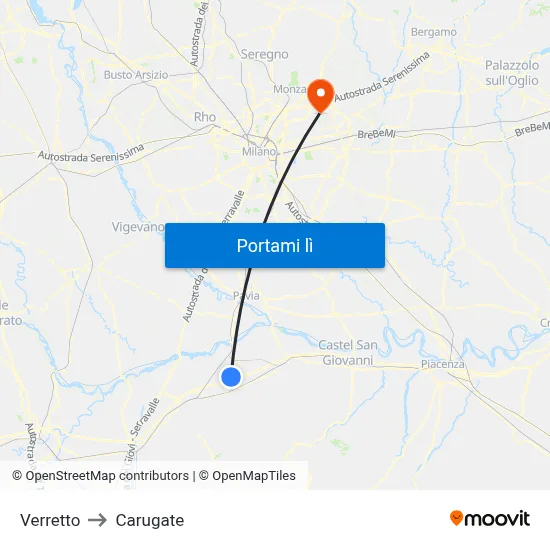 Verretto to Carugate map
