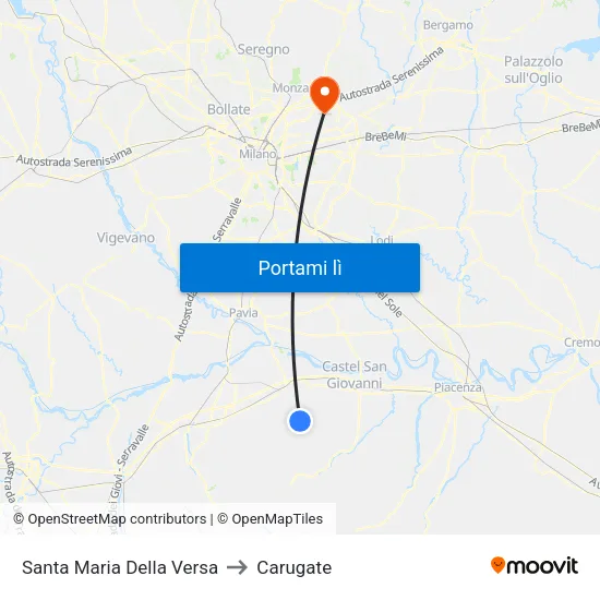 Santa Maria Della Versa to Carugate map