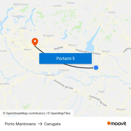 Porto Mantovano to Carugate map