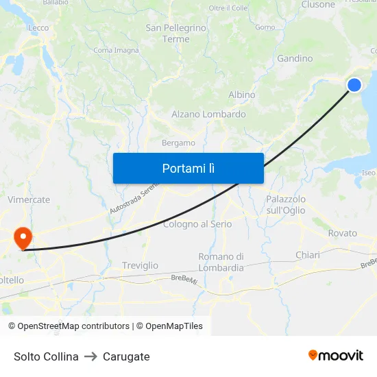 Solto Collina to Carugate map