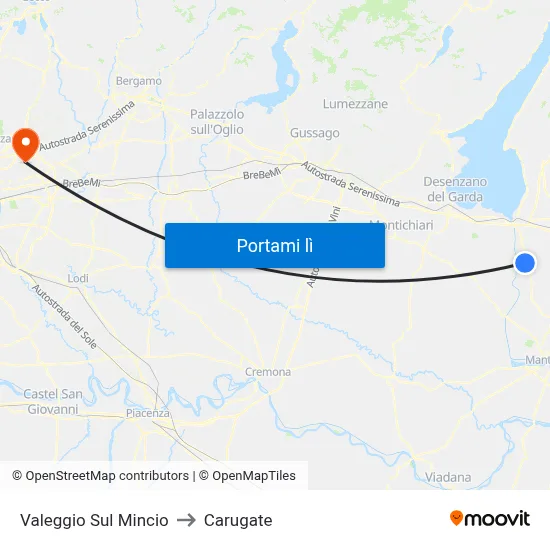 Valeggio Sul Mincio to Carugate map