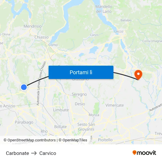 Carbonate to Carvico map