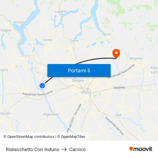 Robecchetto Con Induno to Carvico map
