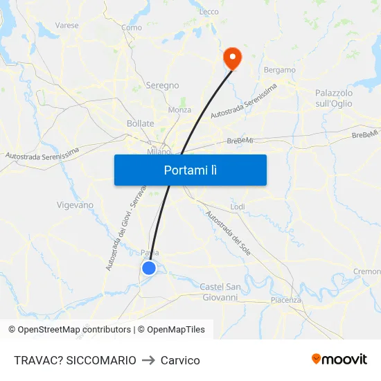 TRAVAC? SICCOMARIO to Carvico map