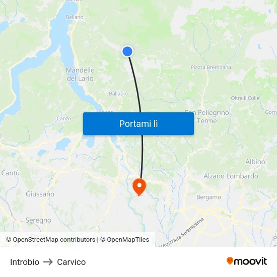 Introbio to Carvico map