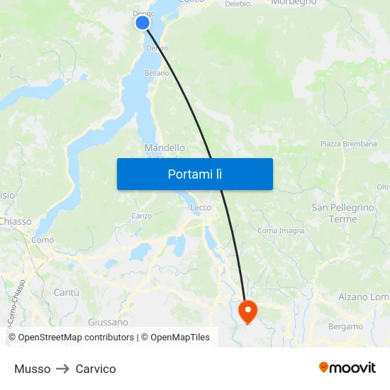 Musso to Carvico map