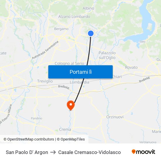 San Paolo D' Argon to Casale Cremasco-Vidolasco map
