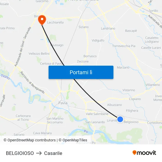 BELGIOIOSO to Casarile map