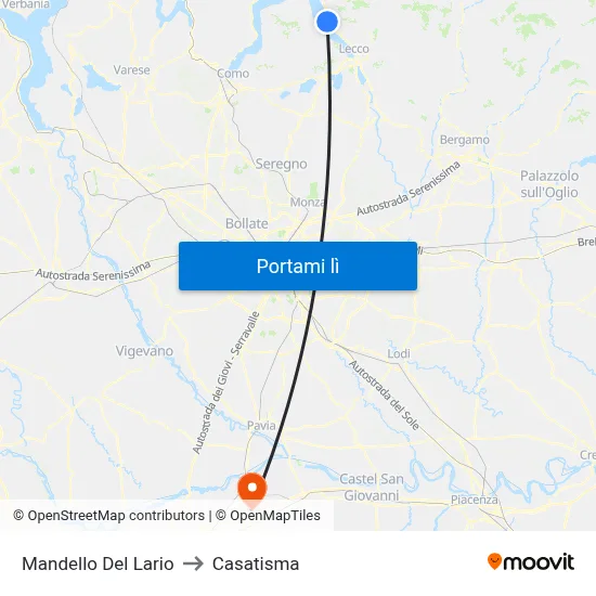 Mandello Del Lario to Casatisma map