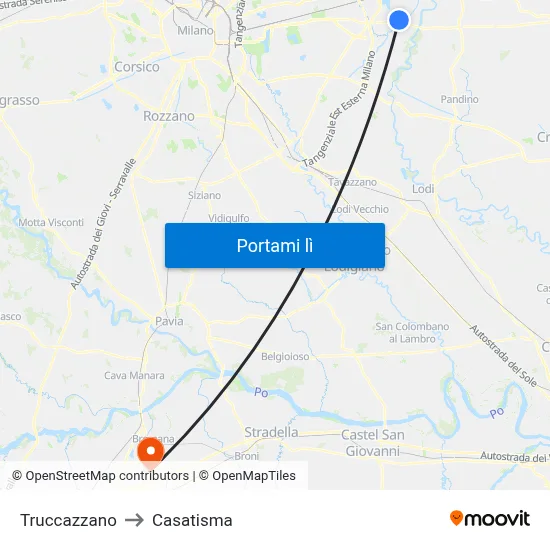 Truccazzano to Casatisma map