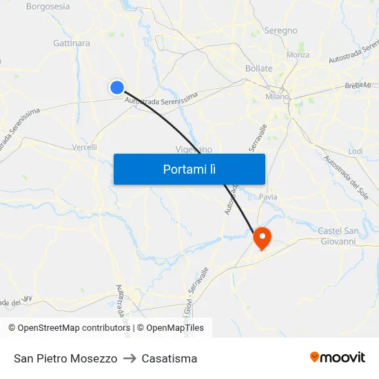 San Pietro Mosezzo to Casatisma map