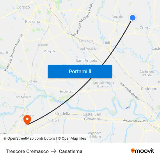 Trescore Cremasco to Casatisma map