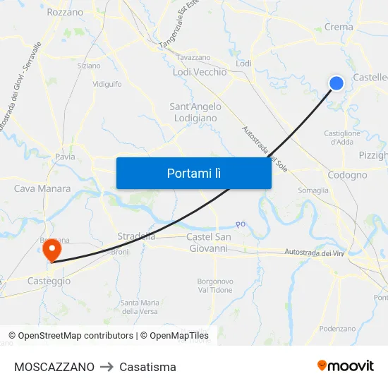 MOSCAZZANO to Casatisma map