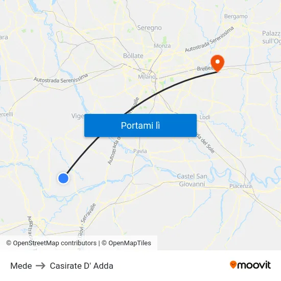 Mede to Casirate D' Adda map