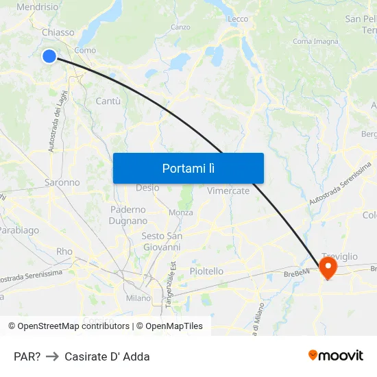 PAR? to Casirate D' Adda map