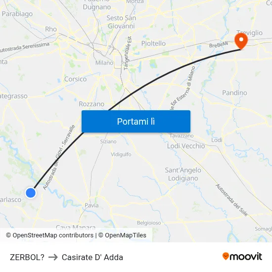 ZERBOL? to Casirate D' Adda map