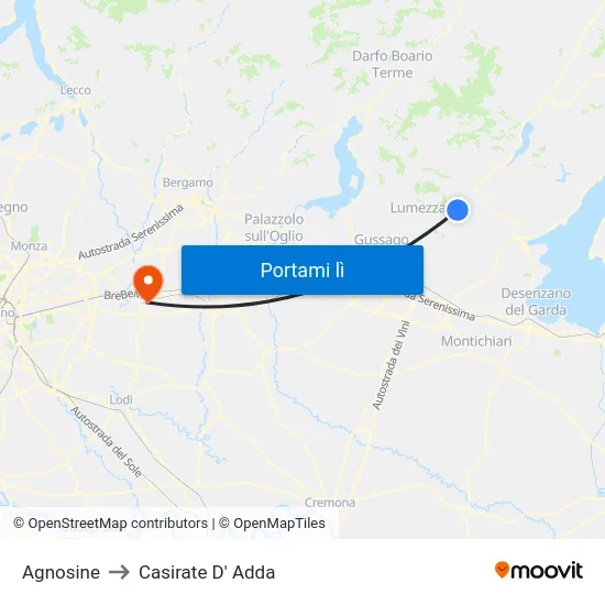 Agnosine to Casirate D' Adda map