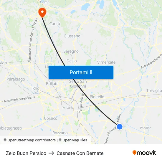 Zelo Buon Persico to Casnate Con Bernate map