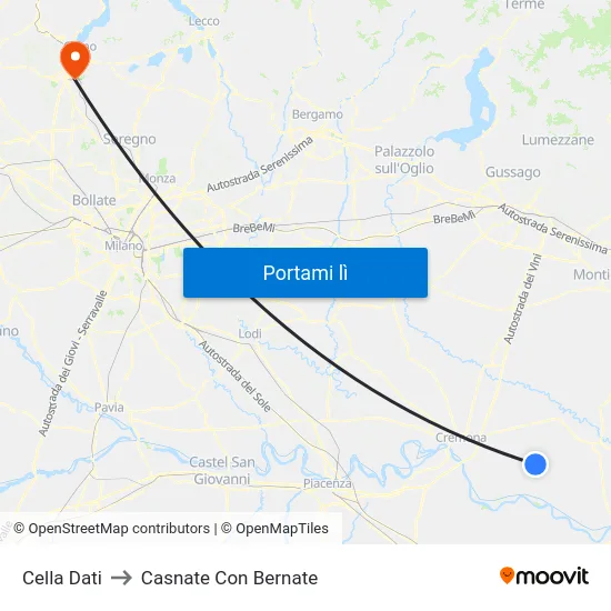 Cella Dati to Casnate Con Bernate map