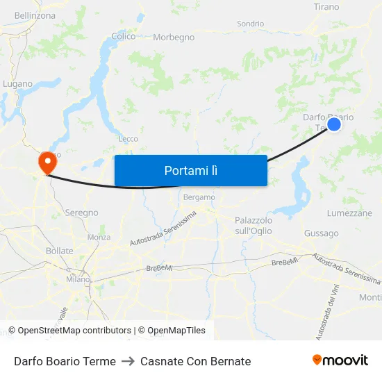 Darfo Boario Terme to Casnate Con Bernate map