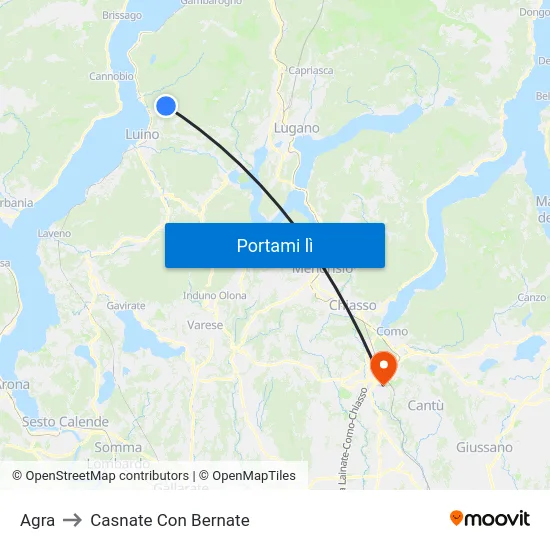 Agra to Casnate Con Bernate map