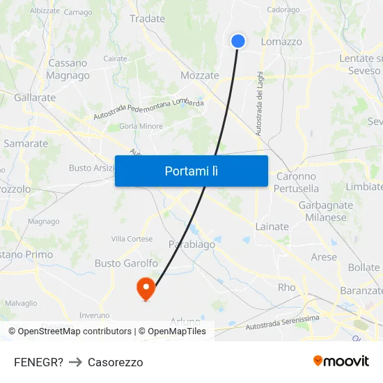 FENEGR? to Casorezzo map