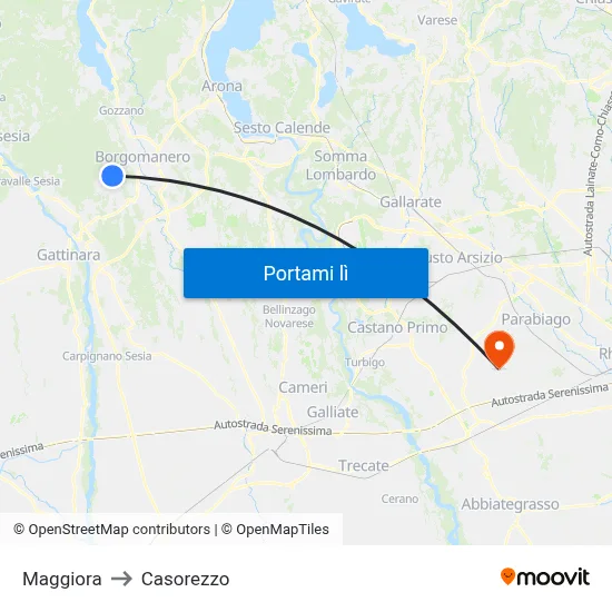 Maggiora to Casorezzo map